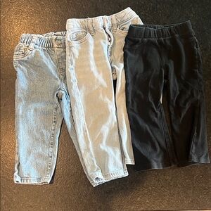 Stylish Kids Denim and Black Pants Set